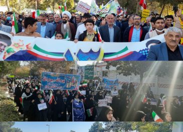 حضور گسترده اقشار مختلف مردم شهرستان پارس آباد در راهپیمایی ۱۳ آبان