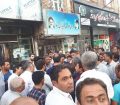 تجمع تاکسی داران مقابل دفتر شورای اسلامی شهر پارس آباد